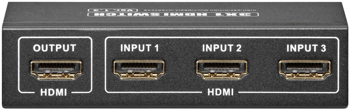 3 Port HDMI-Switch Goobay AVS 43-3 2011 mit Fernbedienung, 3D-Wiedergabe möglich N/A Schwarz