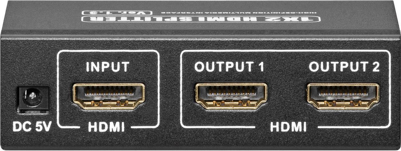Goobay AVS 44-2 2011 2 Port HDMI-Splitter 1920 x 1080 Pixel Schwarz