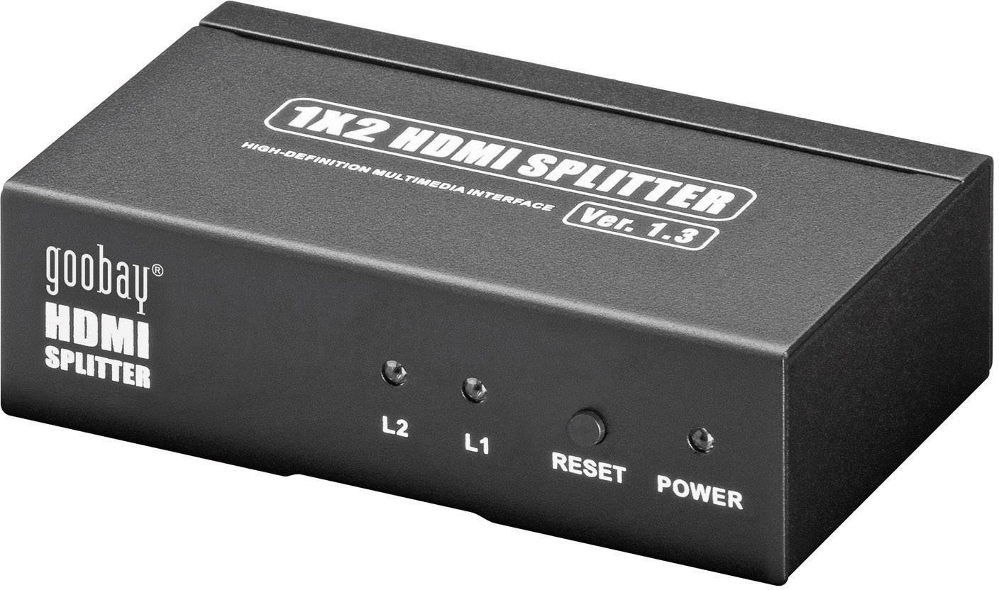 Goobay AVS 44-2 2011 2 Port HDMI-Splitter 1920 x 1080 Pixel Schwarz