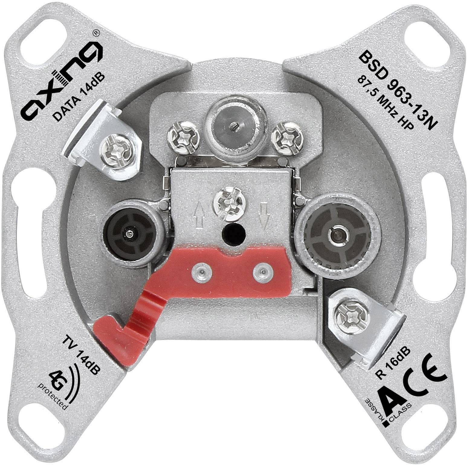 Axing BSD 963-13N Antennendose TV, UKW, Data Unterputz Durchgangsdose