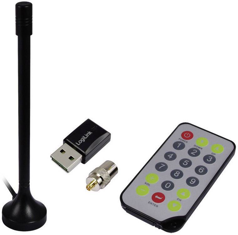LogiLink Nano DVB-T TV-Stick mit DVB-T Antenne, mit Fernbedienung, Aufnahmefunktion Anzahl Tuner: 1