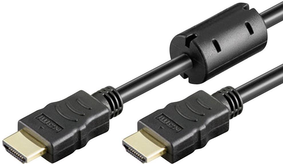 Goobay HDMI Anschlusskabel 3.00 m Schwarz High Speed z Ethernet Audio Return Channel, vergoldete Steckkontakte, mit Ferritkern, 4K UHD HDMI-Kabel