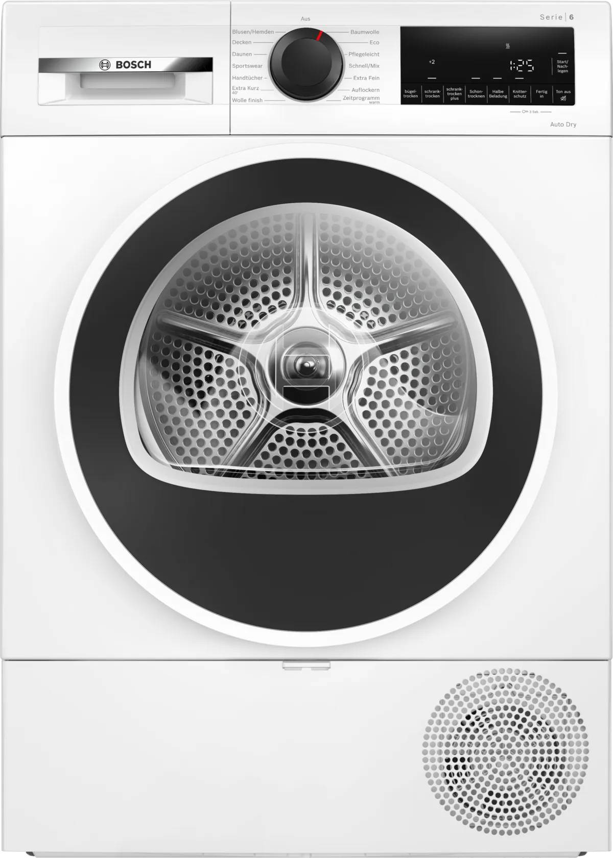 Bosch Serie 6 WQG241001, Freistehend, Frontlader, Wärmepumpe, Weiß, Drehregler, Rechts