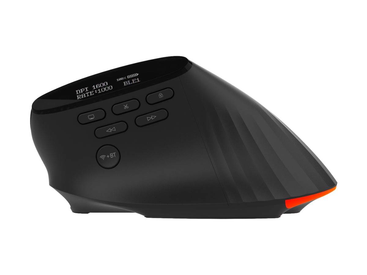 Acer Smart Fit - Maus - vertikal - ergonomisch - Laser - 10 Tasten - kabellos - 2.4 GHz, Bluetooth 5
