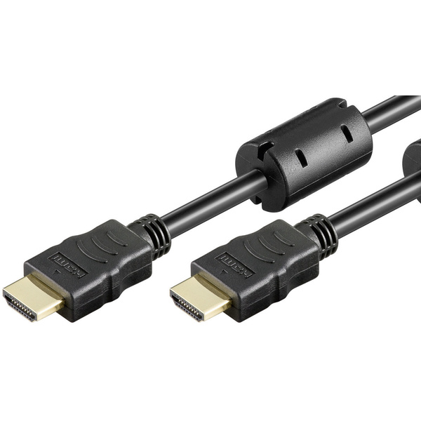 Goobay HDMI Anschlusskabel 1.50m 31907 mit Ferritkern, vergoldete Steckkontakte, Ultra HD (4k) HDMI Schwarz [1x HDMI-Stecker - 1x