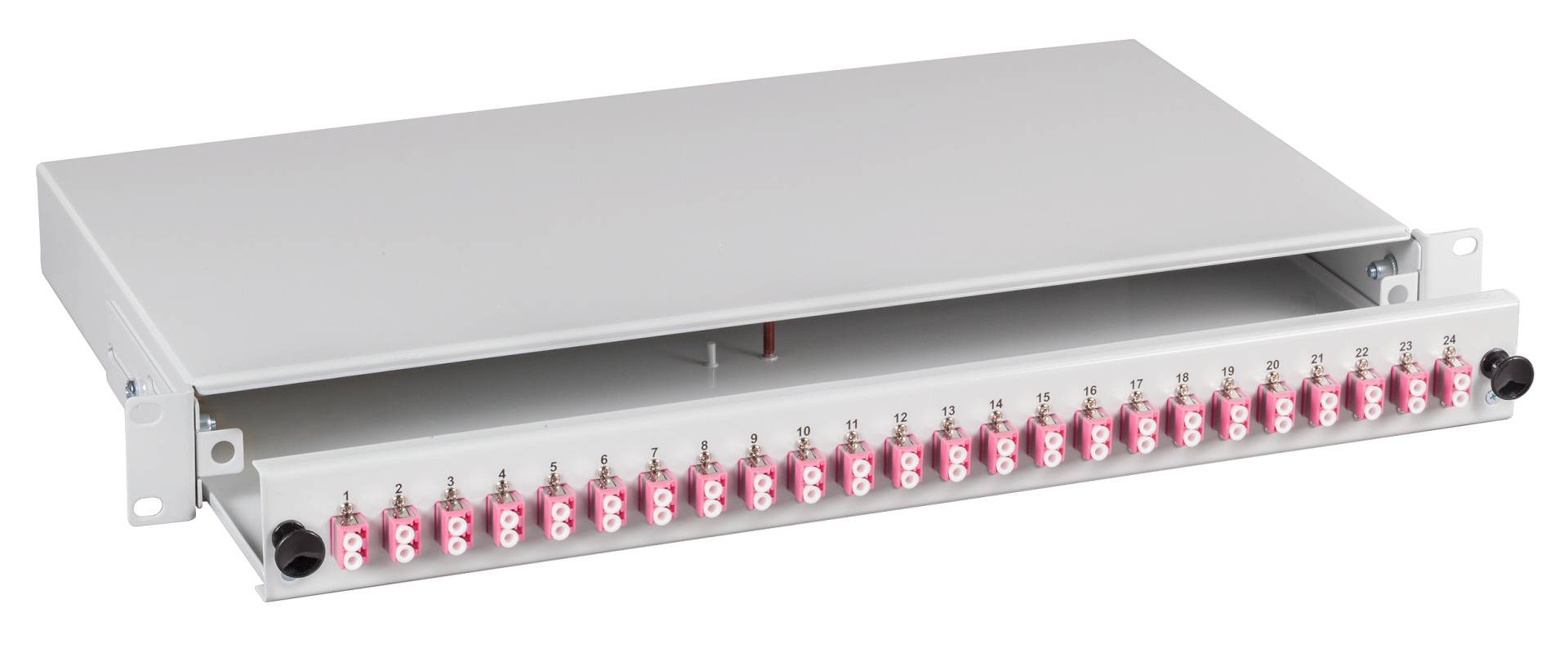 EFB-Elektronik BA71901.24OM3, Spleißbox LC 50/125µ OM3 ausziehbar 24 Pigtails abgesetzt/12 Kuppl.