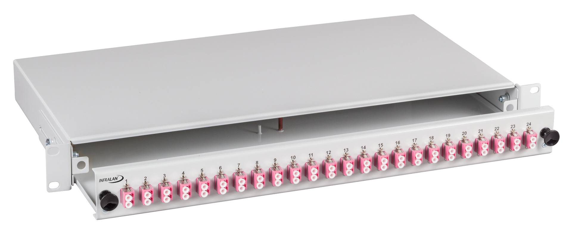 EFB-Elektronik BA71901.12OM4, Spleißbox LC 50/125µ OM4 ausziehbar 12 Pigtails abgesetzt/6 Kuppl.