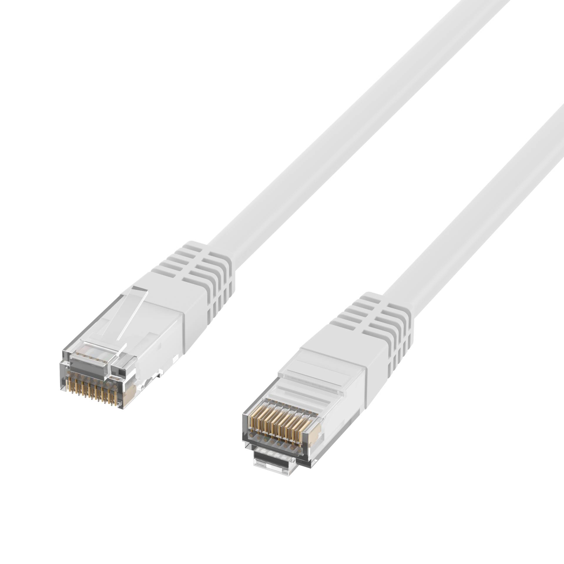 RJ45 Patchkabel Cat.6 U/UTP PVC, CCA weiß 5m Kupferverkabelung