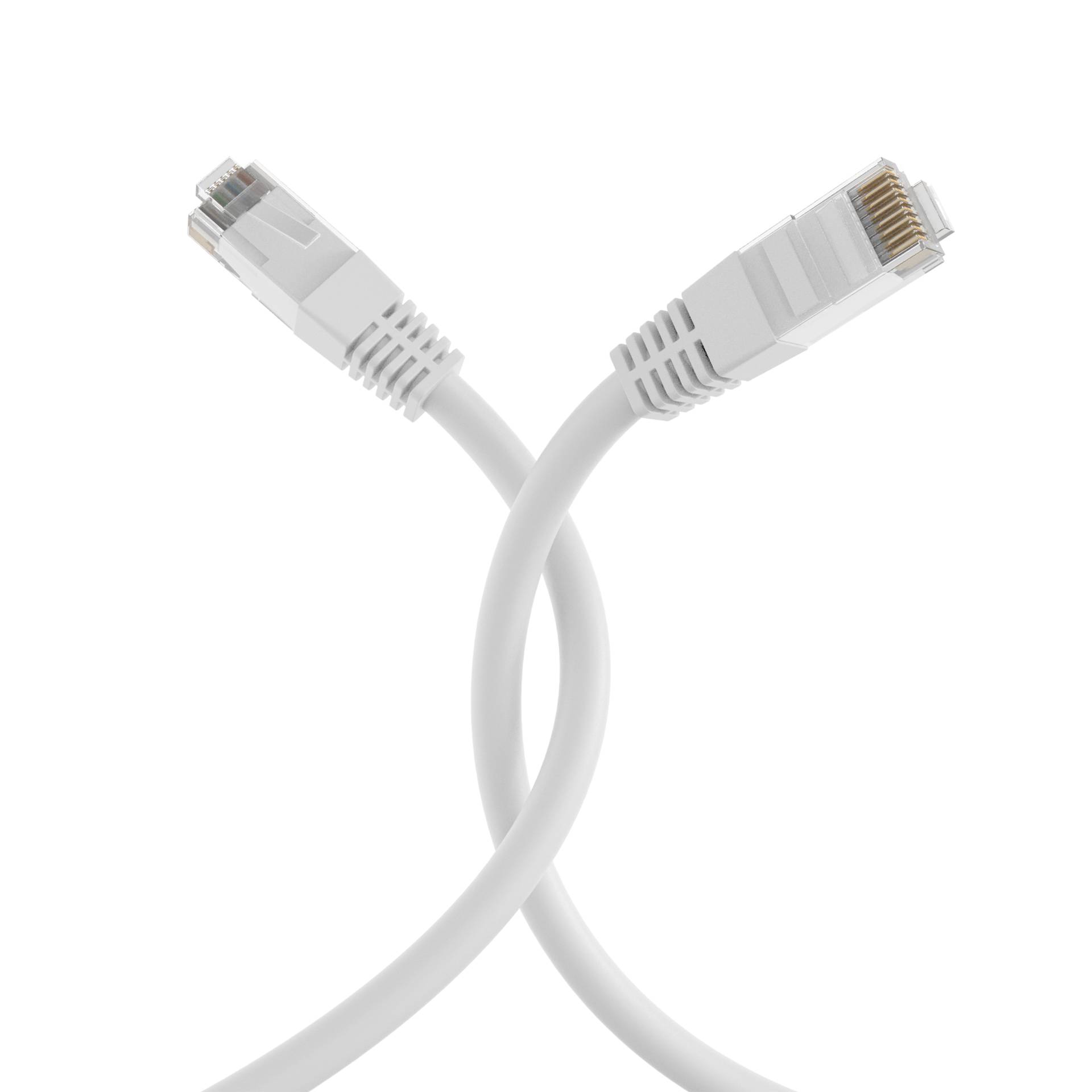 RJ45 Patchkabel Cat.6 U/UTP PVC, CCA weiß 5m Kupferverkabelung