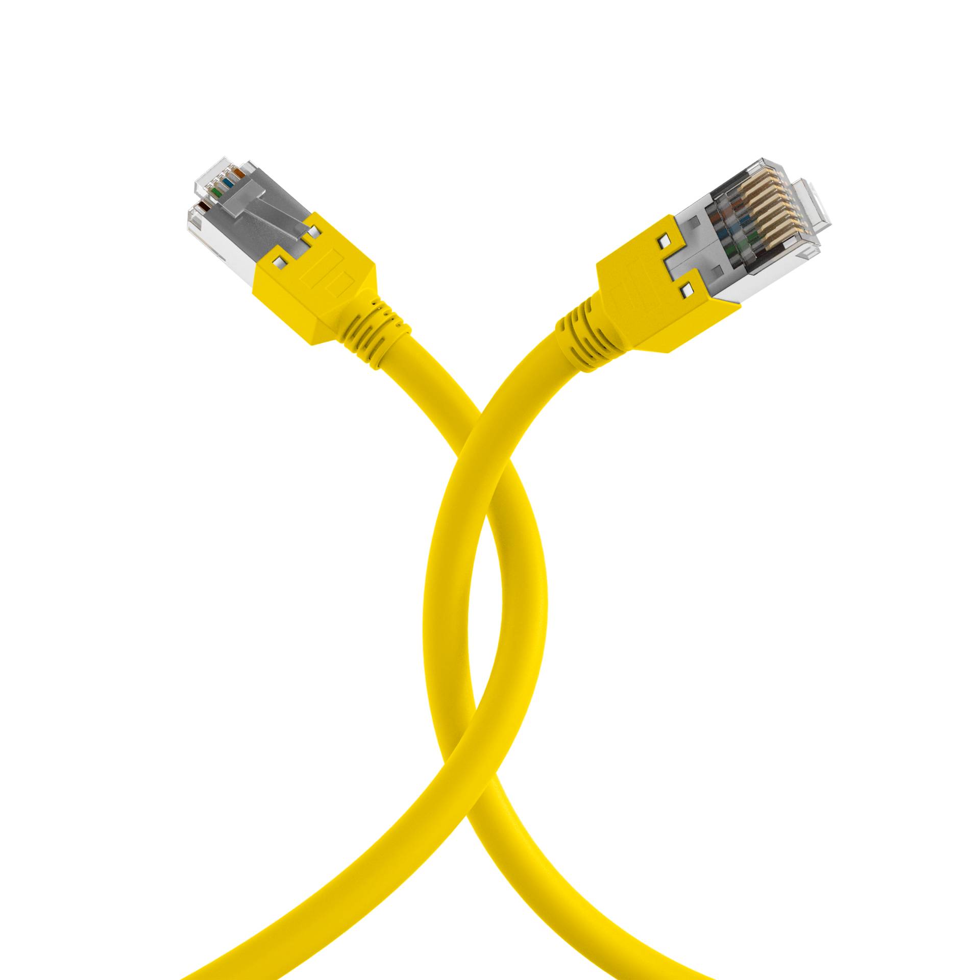 RJ45 Patchkabel Cat.5e S/UTP PVC -- Dätwyler 5502 TM11 gelb 1m Kupferverkabelung