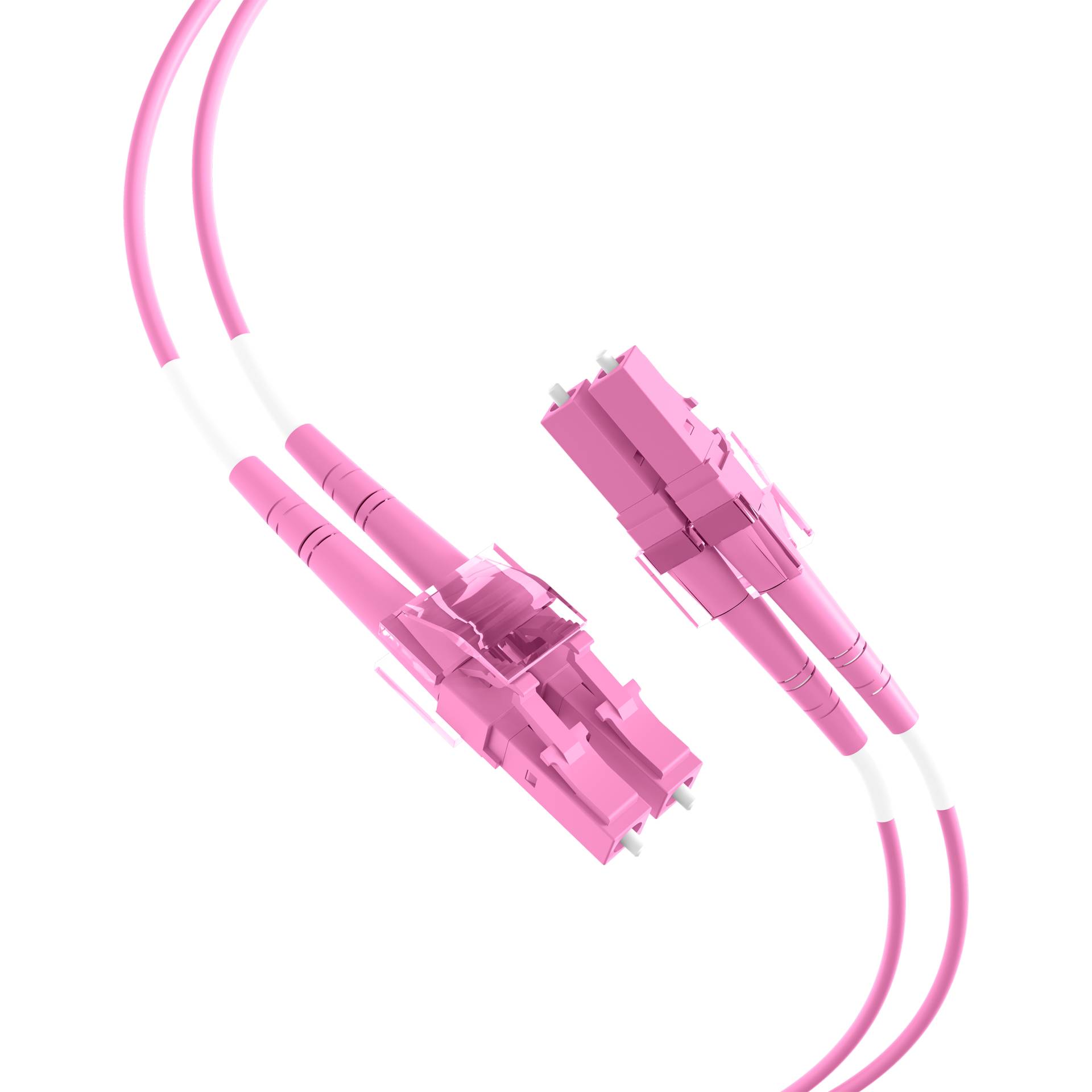 Duplex Patchkabel LC-LC OM4 -- 5m LSZH 1,2mm erikaviolett Glasfaserverkabelung Glasfaser OM4