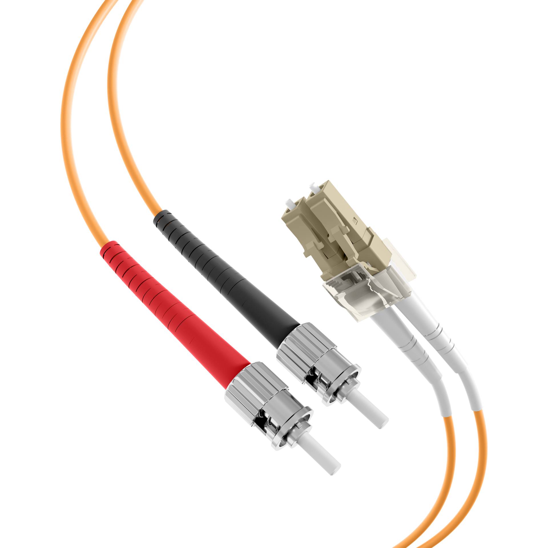 Duplex Jumper LC-ST 50/125µm, OM2, LSZH -- orange, 2.0mm 40m Kabel LWL