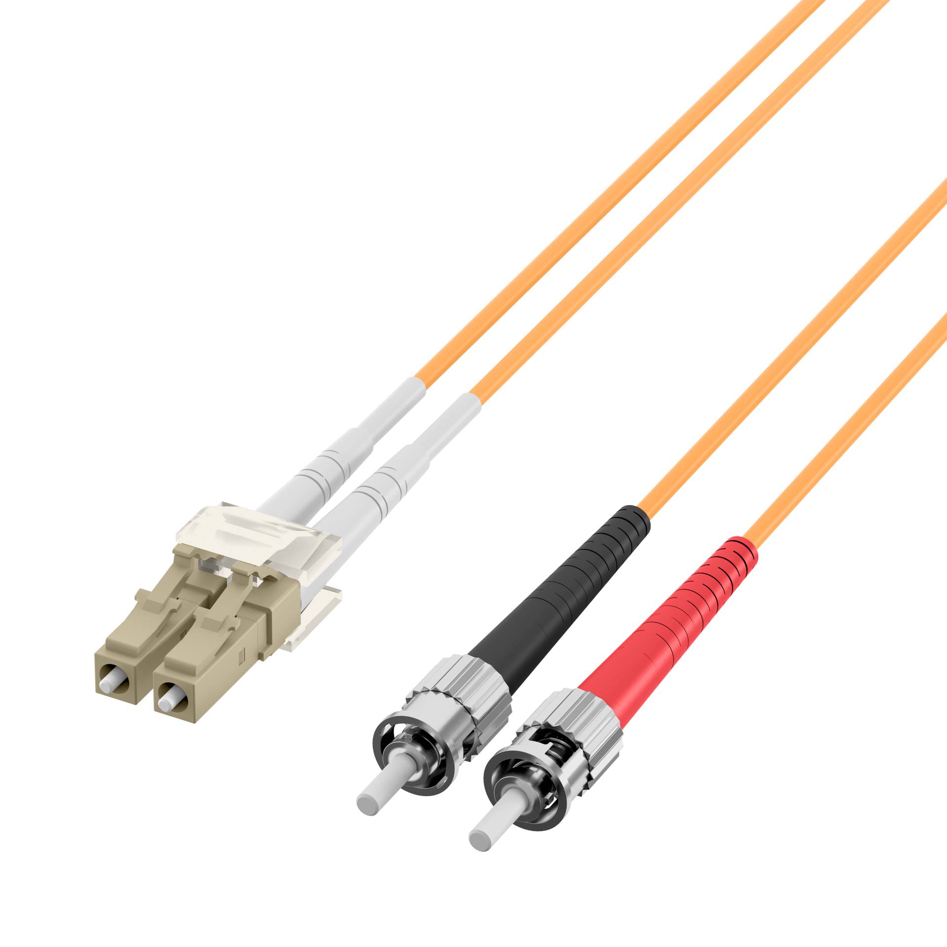 Duplex Jumper LC-ST 50/125µm, OM2, LSZH -- orange, 2.0mm 40m Kabel LWL
