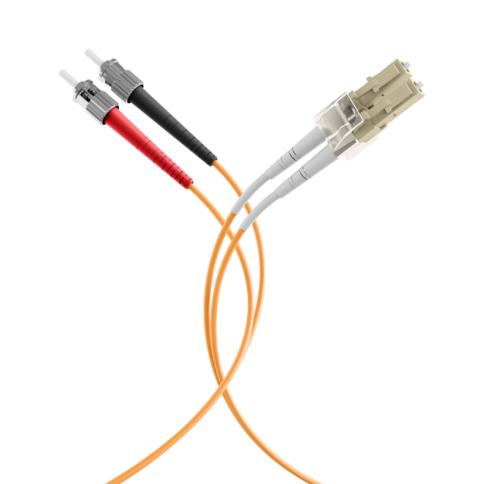 Duplex Jumper LC-ST 50/125µm, OM2, LSZH -- orange, 2.0mm 40m Kabel LWL