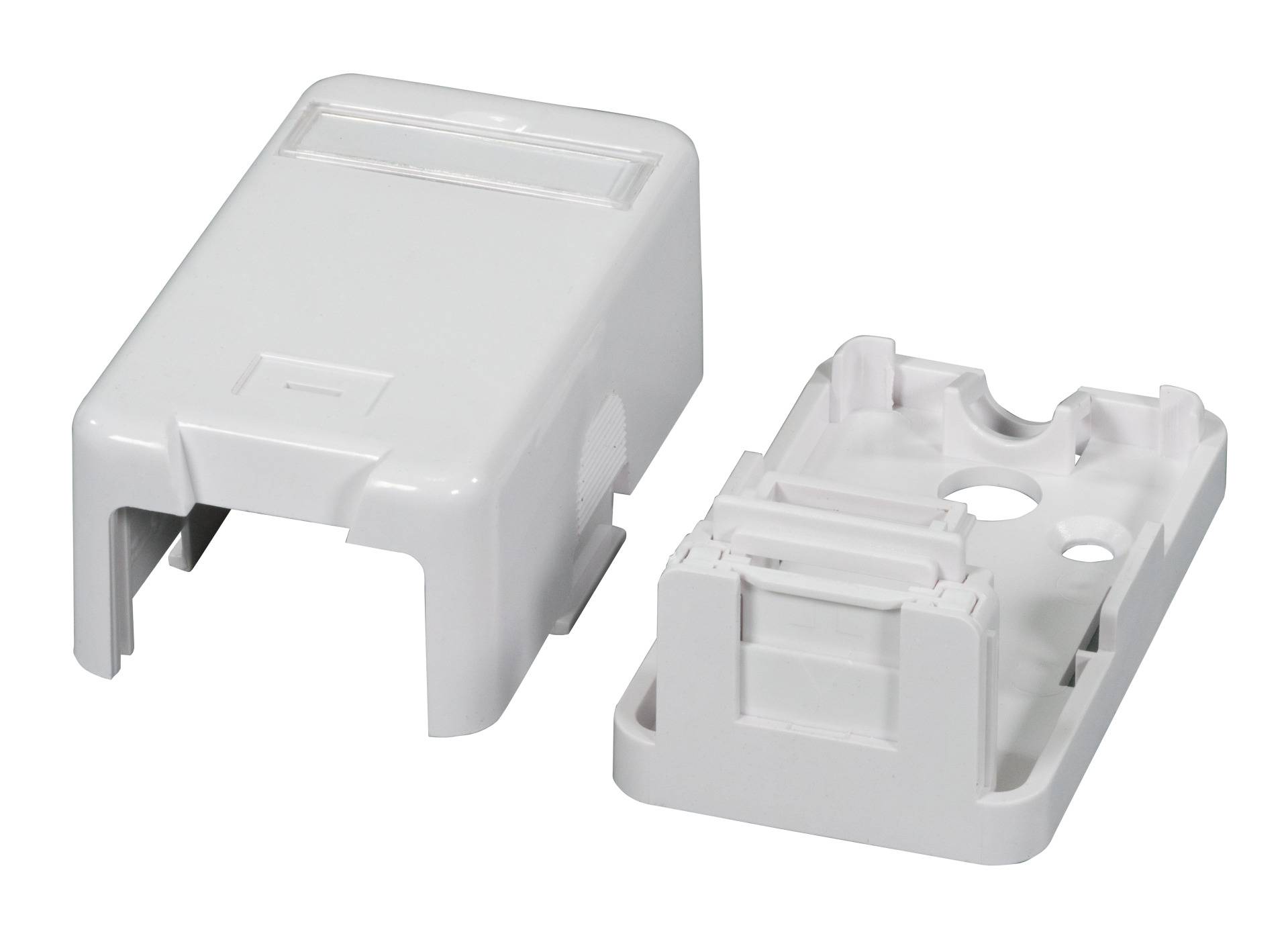 EFB Elektronik Keystone Verteilerbox Aufputz, 1-Port, Staubschutz selbstschließend, Flach, Weiß, RJ-45, Weiblich, Acryln