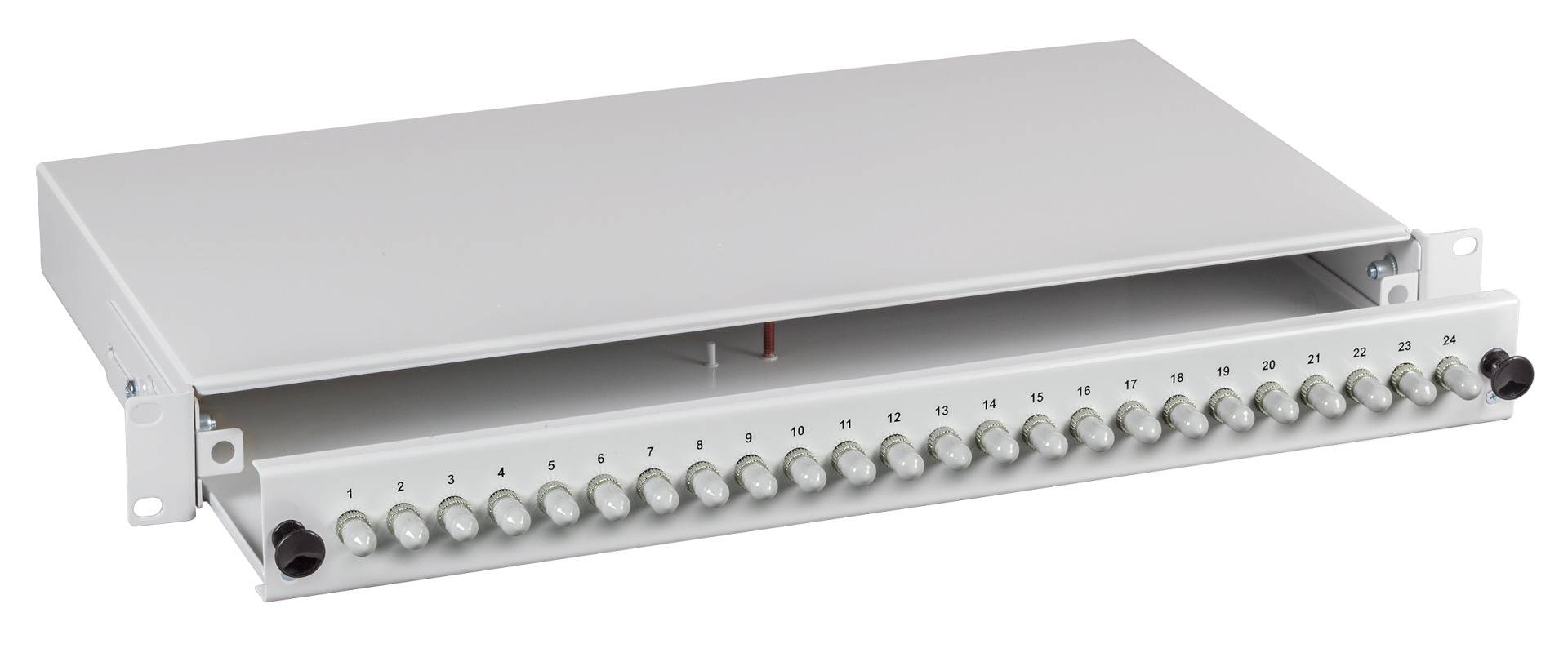 EFB-Elektronik BA71016.24, Spleißbox ST 62,5/125µ OM1 ausziehbar 24 Pigtails abgesetzt/24 Kuppl.