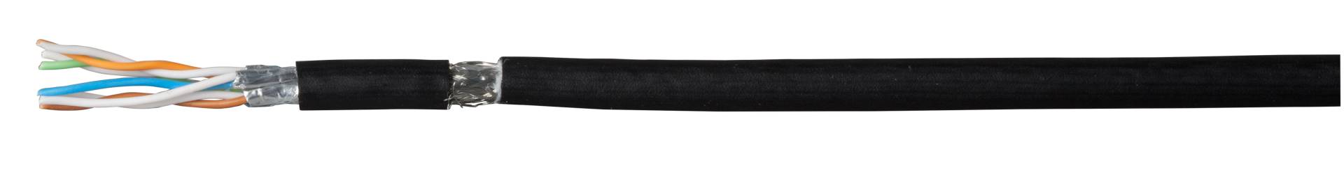 EFB-Elektronik 99262.1, PATCH PRO FLEX CAT 7 Kabel,PUR/Gummi, schwarz RAL9005, UV best.