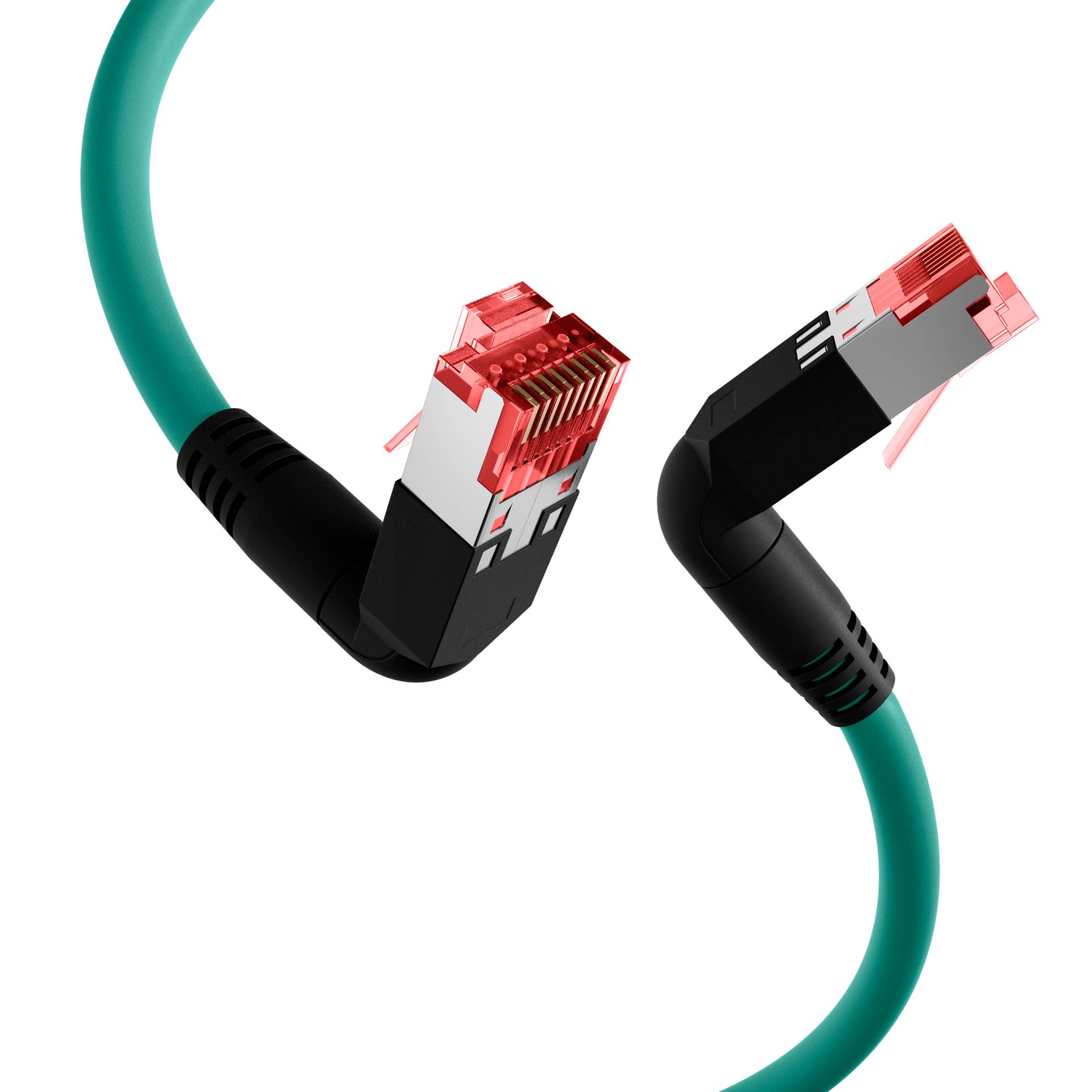 RJ45 Patchkabel Cat.6A S/FTP LSZH -- Draka UC900 TM21 2x90° grün 10m