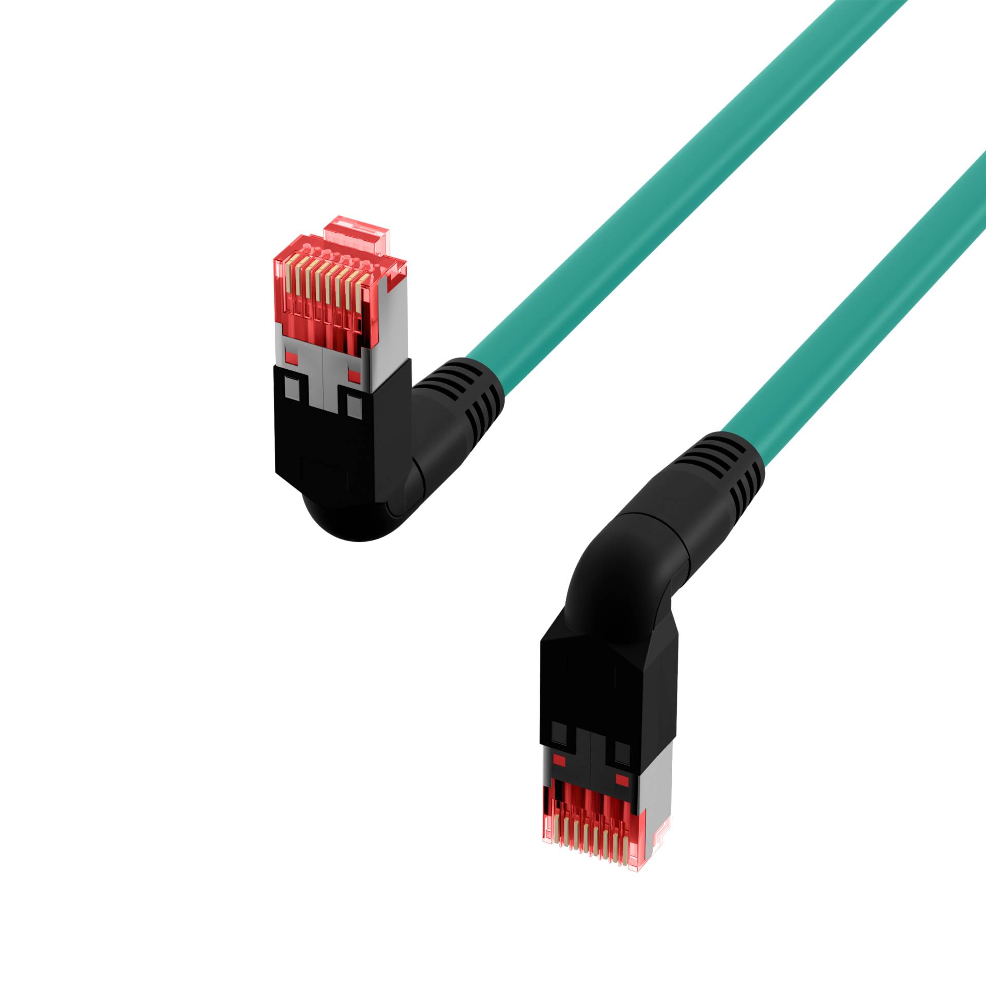 RJ45 Patchkabel Cat.6A S/FTP LSZH -- Draka UC900 TM21 2x90° grün 10m