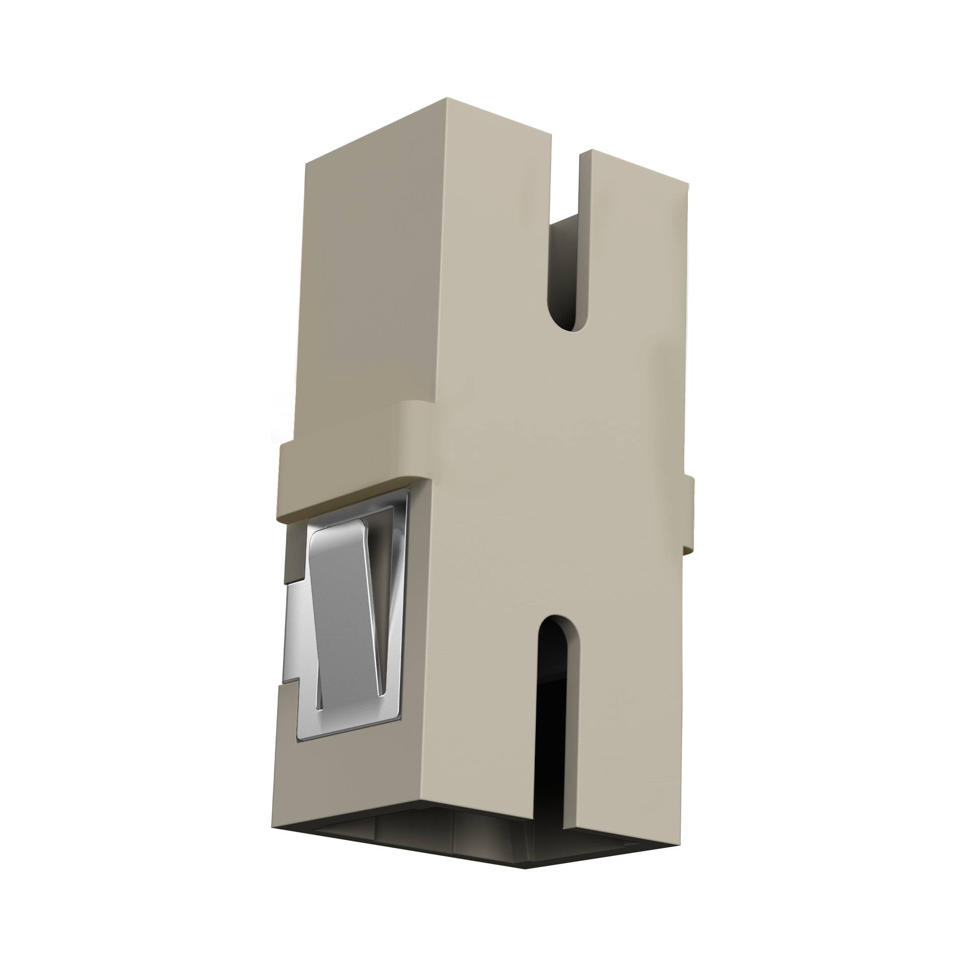 Kupplung SC Simplex OM1-2 beige -- flanschlos Glasfaserverkabelung Glasfaser Kupplungen OM2