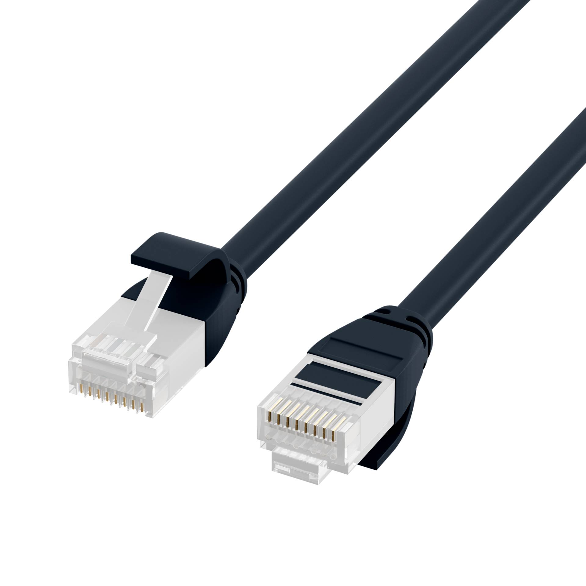 RJ45 Patchkabel Cat.6A U/UTP TPE -- 3,6mm ultraflex schwarz 3m Kupferverkabelung