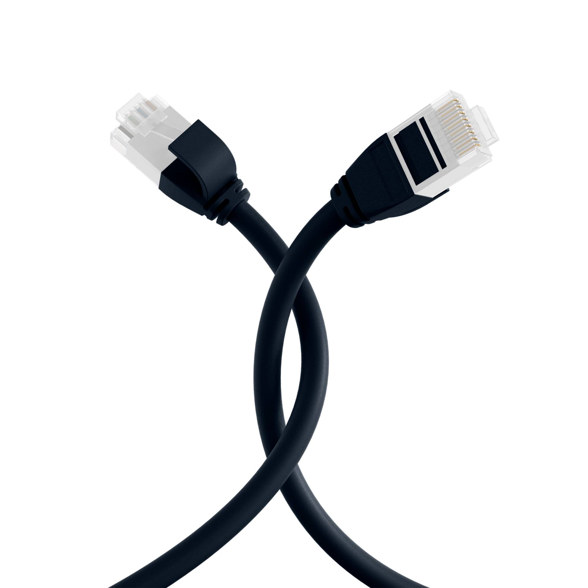 RJ45 Patchkabel Cat.6A U/UTP TPE -- 3,6mm ultraflex schwarz 3m Kupferverkabelung