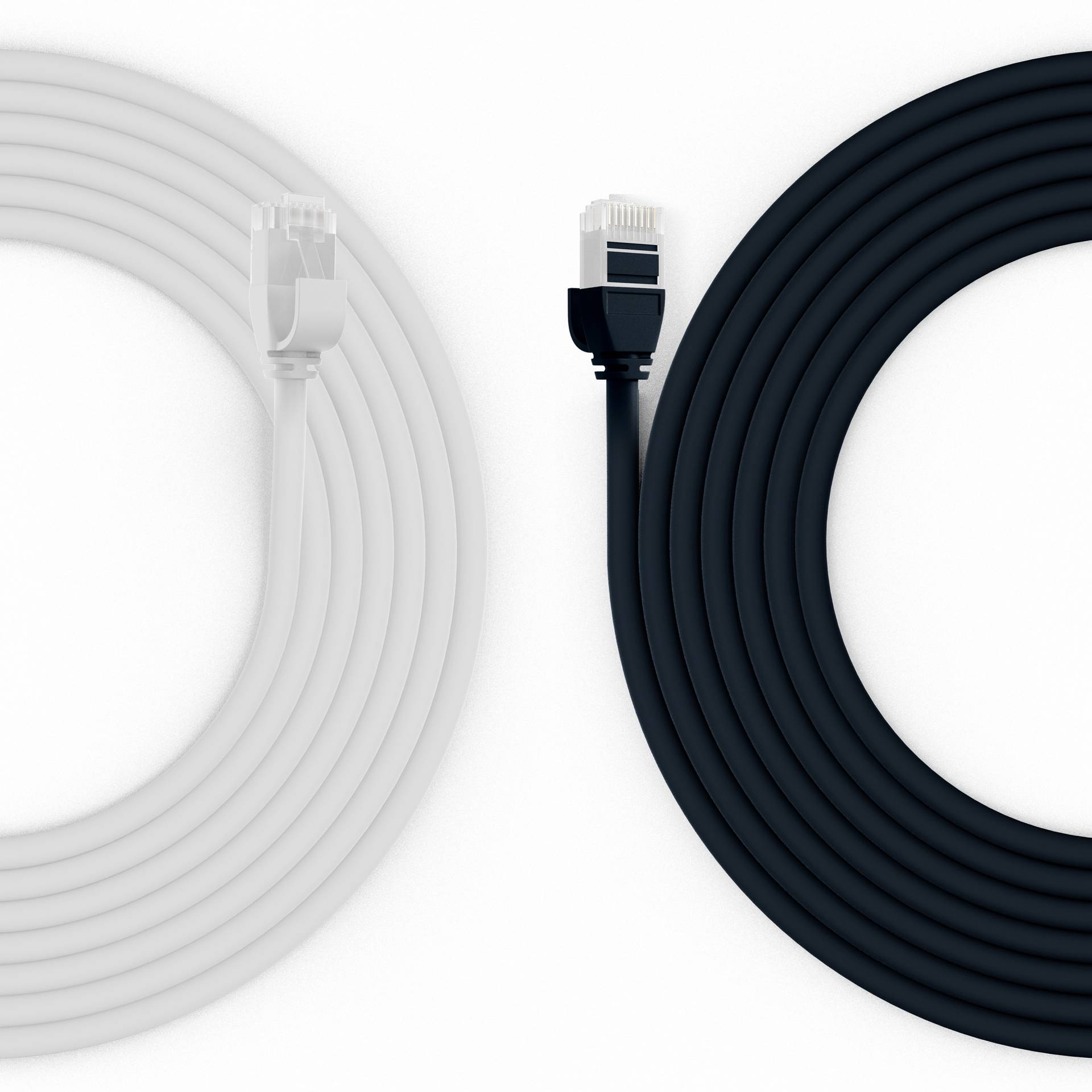 RJ45 Patchkabel Cat.6A U/UTP TPE, 3,6mm ultraflex weiß 0,15m Kupferverkabelung