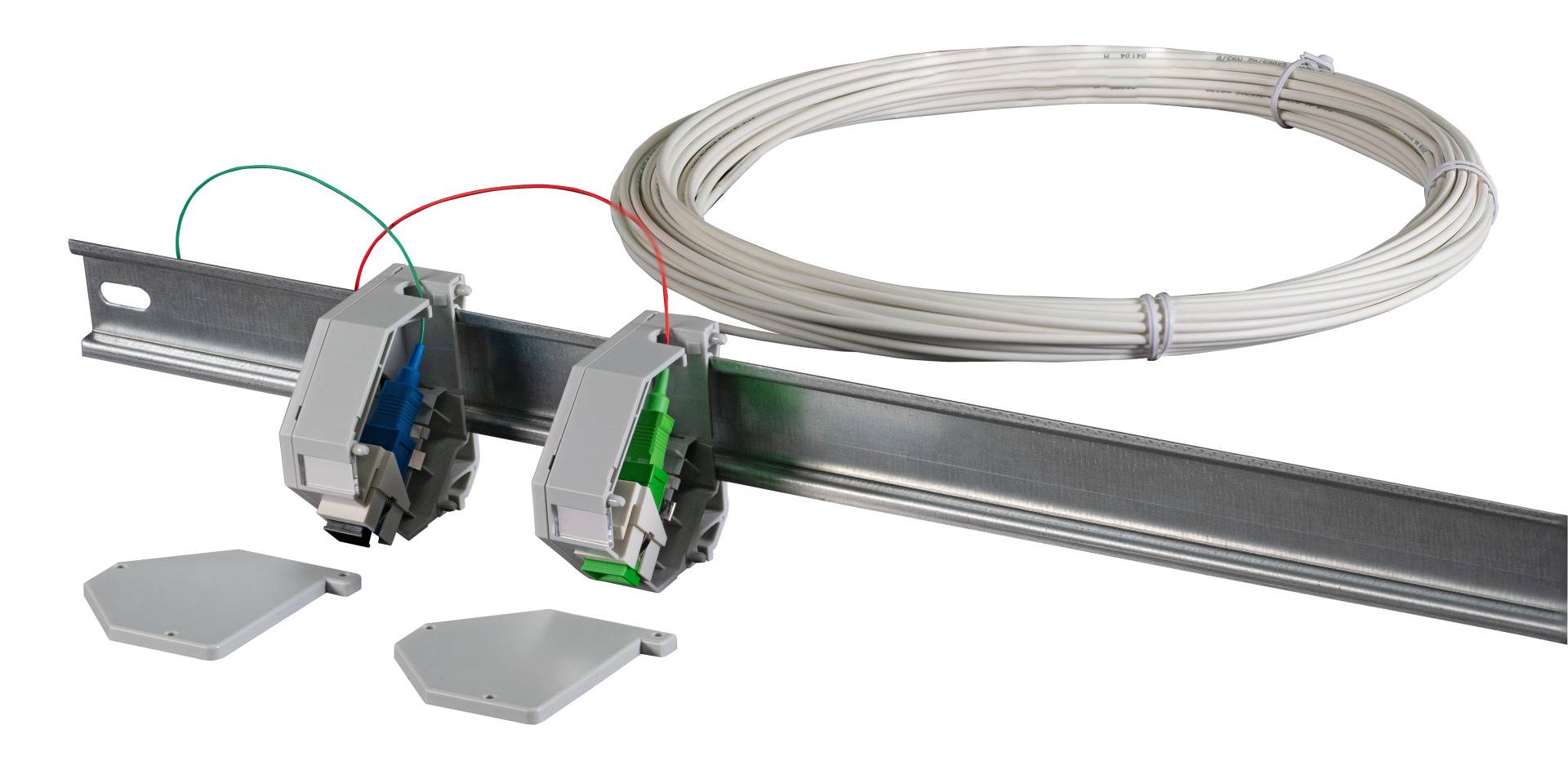 EFB-Elektronik FTTH-DINRAIL-LC, Hutschienenadapter für LC Singlemode, 2 Ports