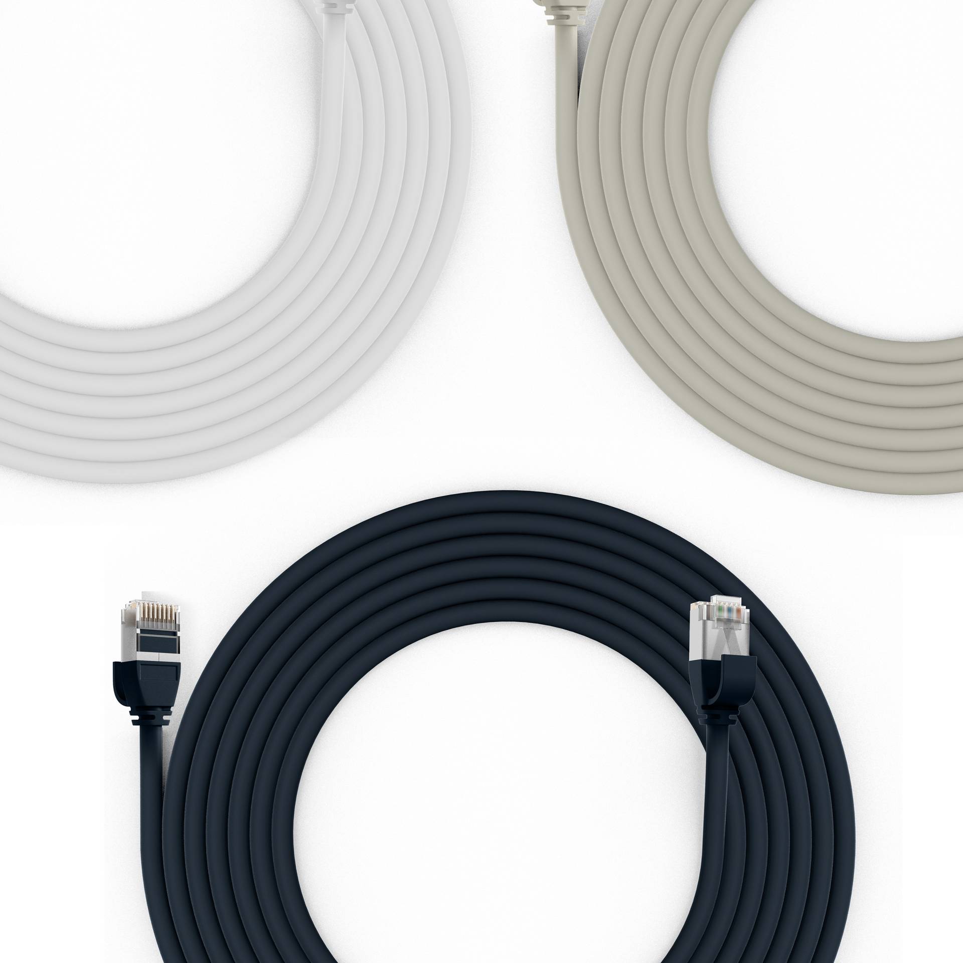 RJ45 Patchkabel Cat.6A U/FTP TPE, 4mm ultraflex schwarz 0,5m Kupferverkabelung