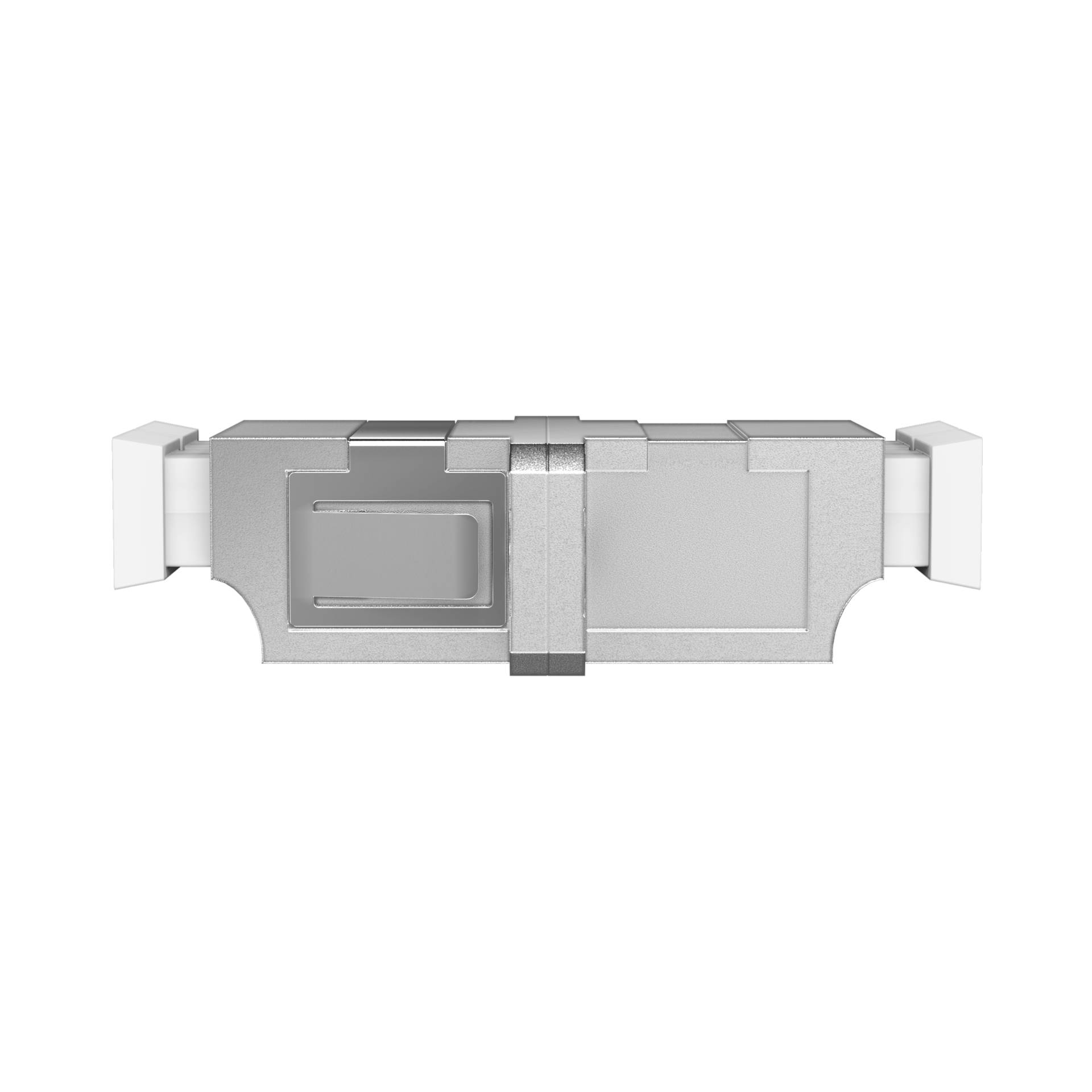 Kupplung LC Duplex MM Metall ,Geh:SC SX, Keramikhülse, quad. Staubschutz