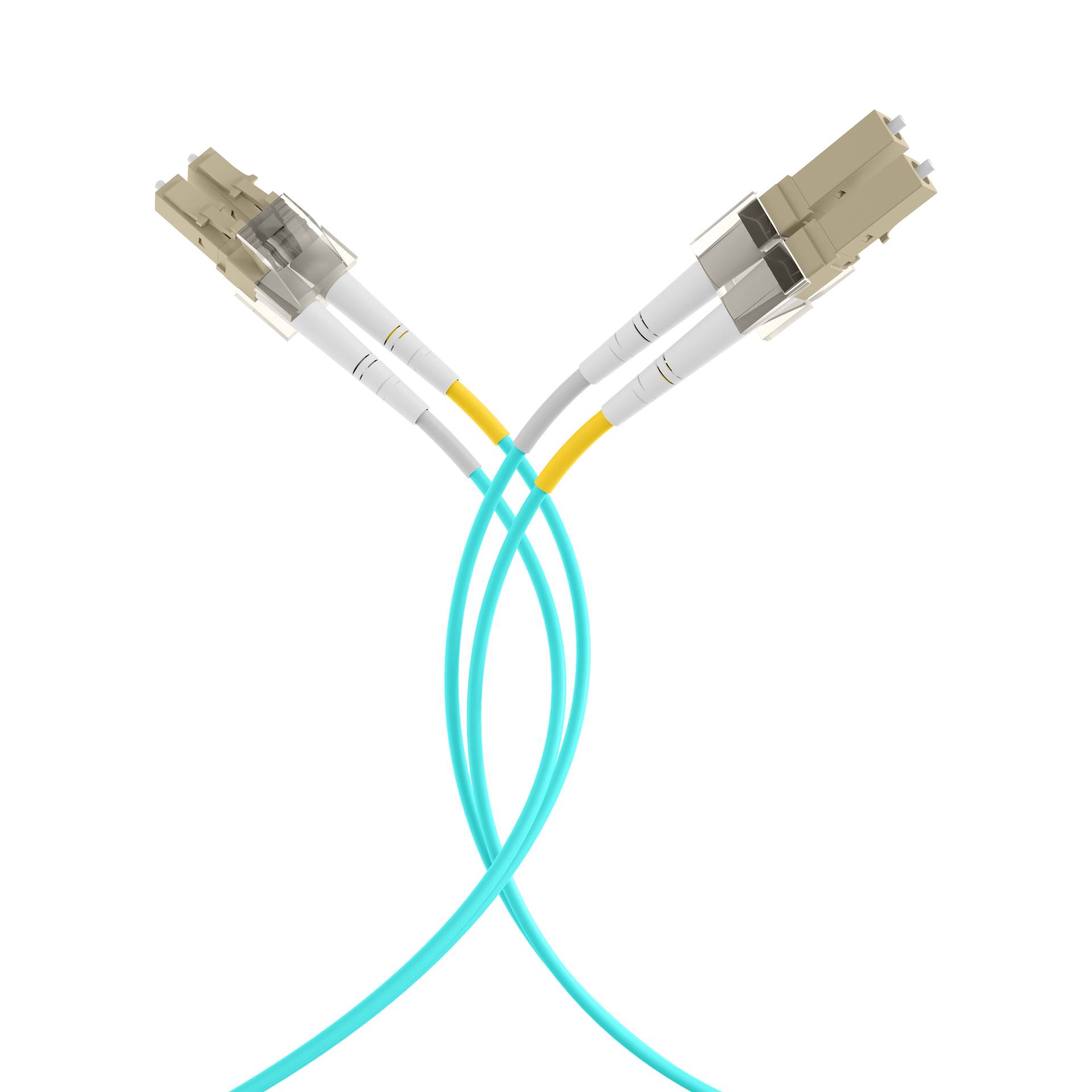 Duplex Patchkabel Flat-Twin LC-LC OM3 -- 0,5m LSZH 3x5mm aqua Glasfaserverkabelung Glasfaser OM3