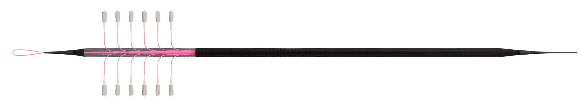 Trunkkabel U-DQ(ZN)BH OM4 12G (1x12) SC-SC, 80m Dca LSZH Glasfaserverkabelung Glasfaser OM4