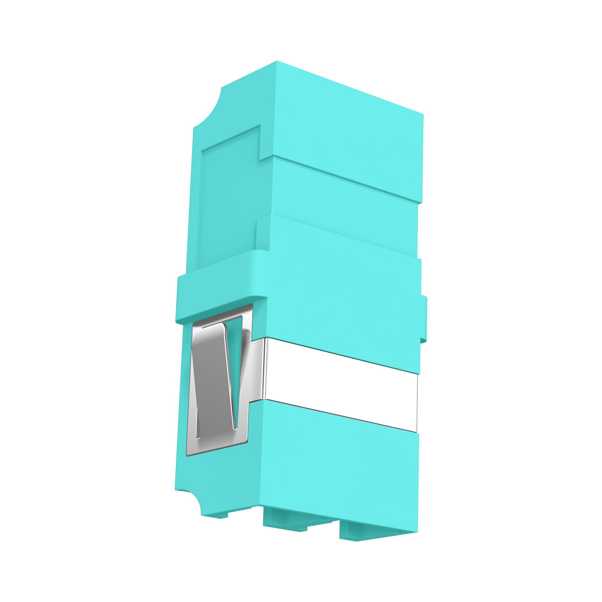 Kupplung LC Duplex OM3 aqua -- flanschlos Glasfaserverkabelung Glasfaser Kupplungen OM3