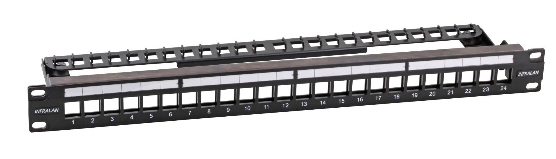 EFB-Elektronik IVF-24-SW, INFRALAN Verteilerfeld 19" 24-Port, 1HE, für Keystone Module, RAL9005