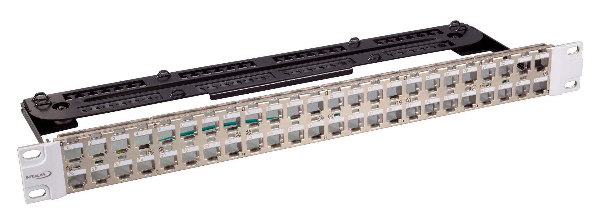 EFB-Elektronik IVF-24-SW, INFRALAN Verteilerfeld 19" 24-Port, 1HE, für Keystone Module, RAL9005