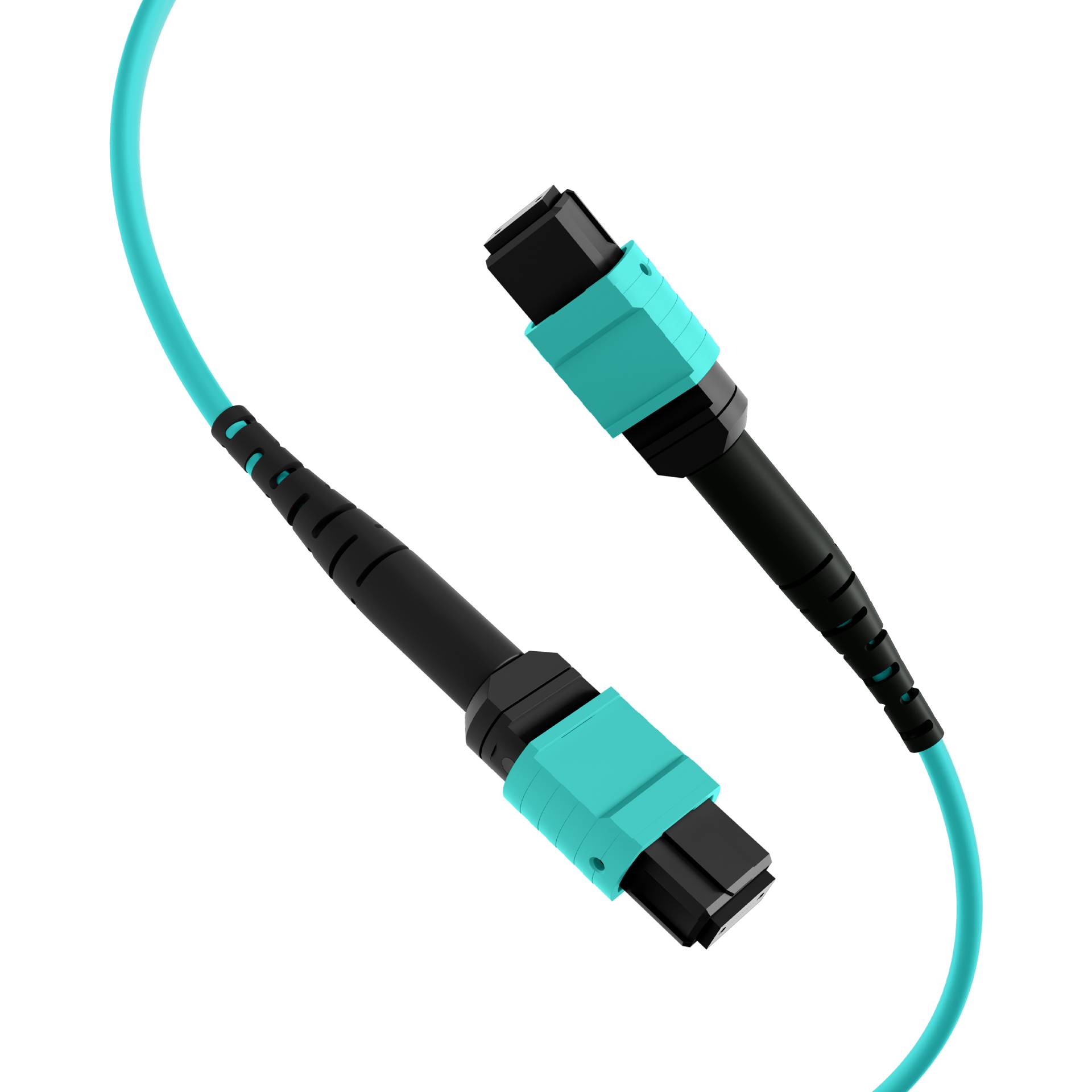 MTP®(F)-MTP®(F) Patchkabel OM3 12 Fasern -- Typ B LSZH aqua 0,5m Glasfaserverkabelung MPO / MTP