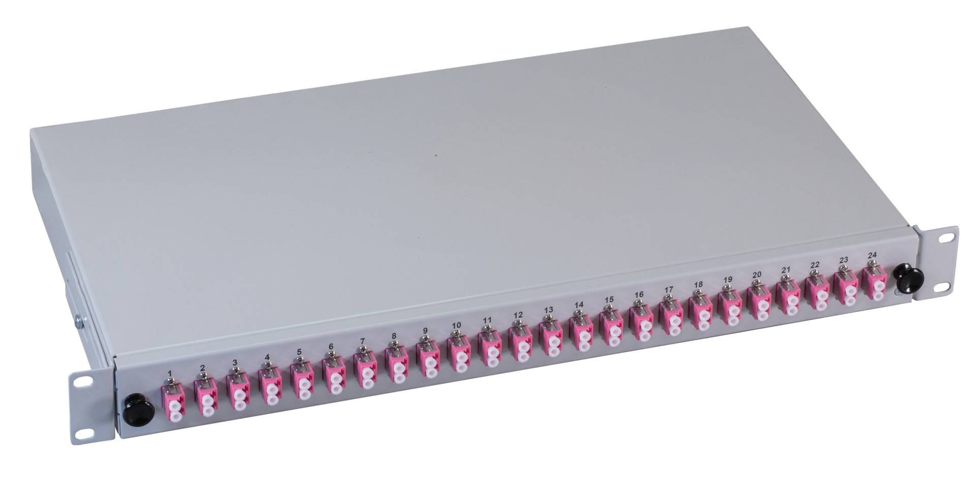 EFB-Elektronik B71901.24OM4, Spleißbox LC 50/125µ OM4 ausziehbar 24 Pigtails/12 Kuppl.