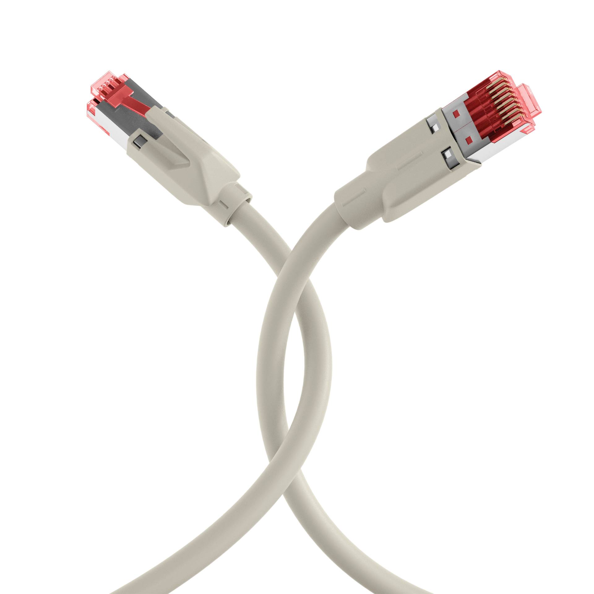 RJ45 Patchkabel Cat.6A S/FTP LSZH -- Dätwyler 7702 TM21 grau 15m Kupferverkabelung