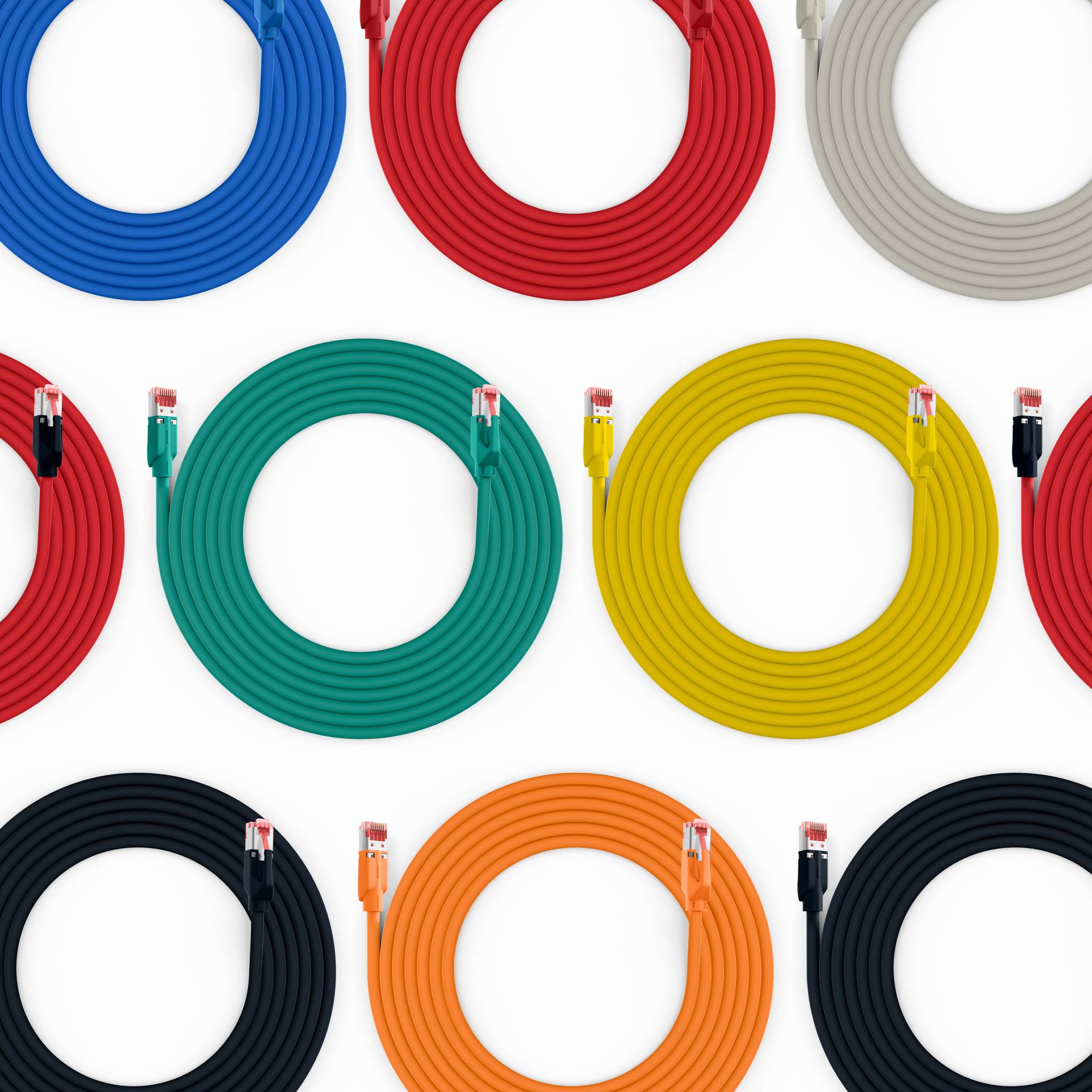 EFB-Elektronik K8051.0,20, RJ45 Patchkabel Cat.6A S/FTP LSZH,Draka UC900 TM21 grau 0,2m