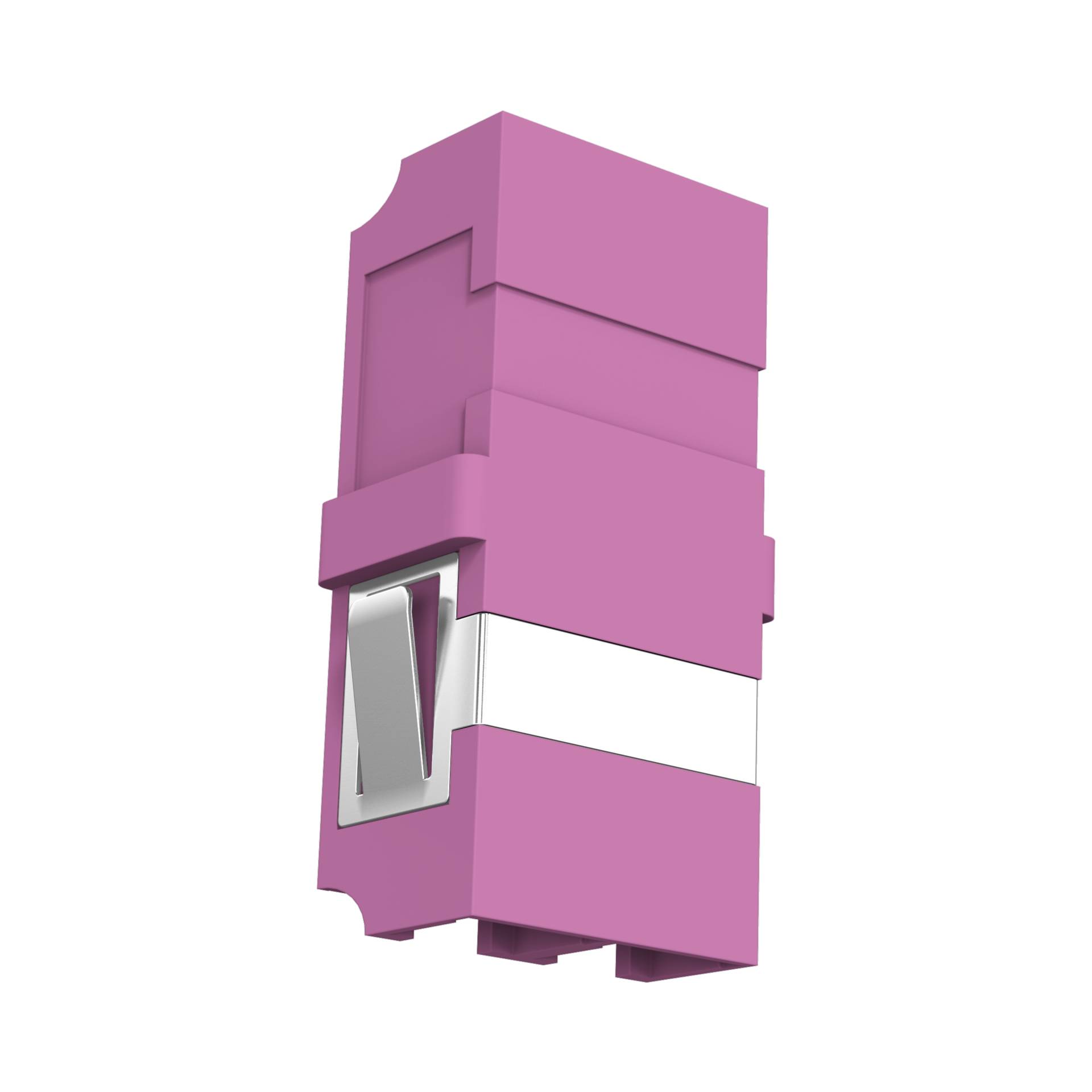 Kupplung LC Duplex OM4 erikaviolett -- flanschlos Glasfaserverkabelung Glasfaser Kupplungen OM4