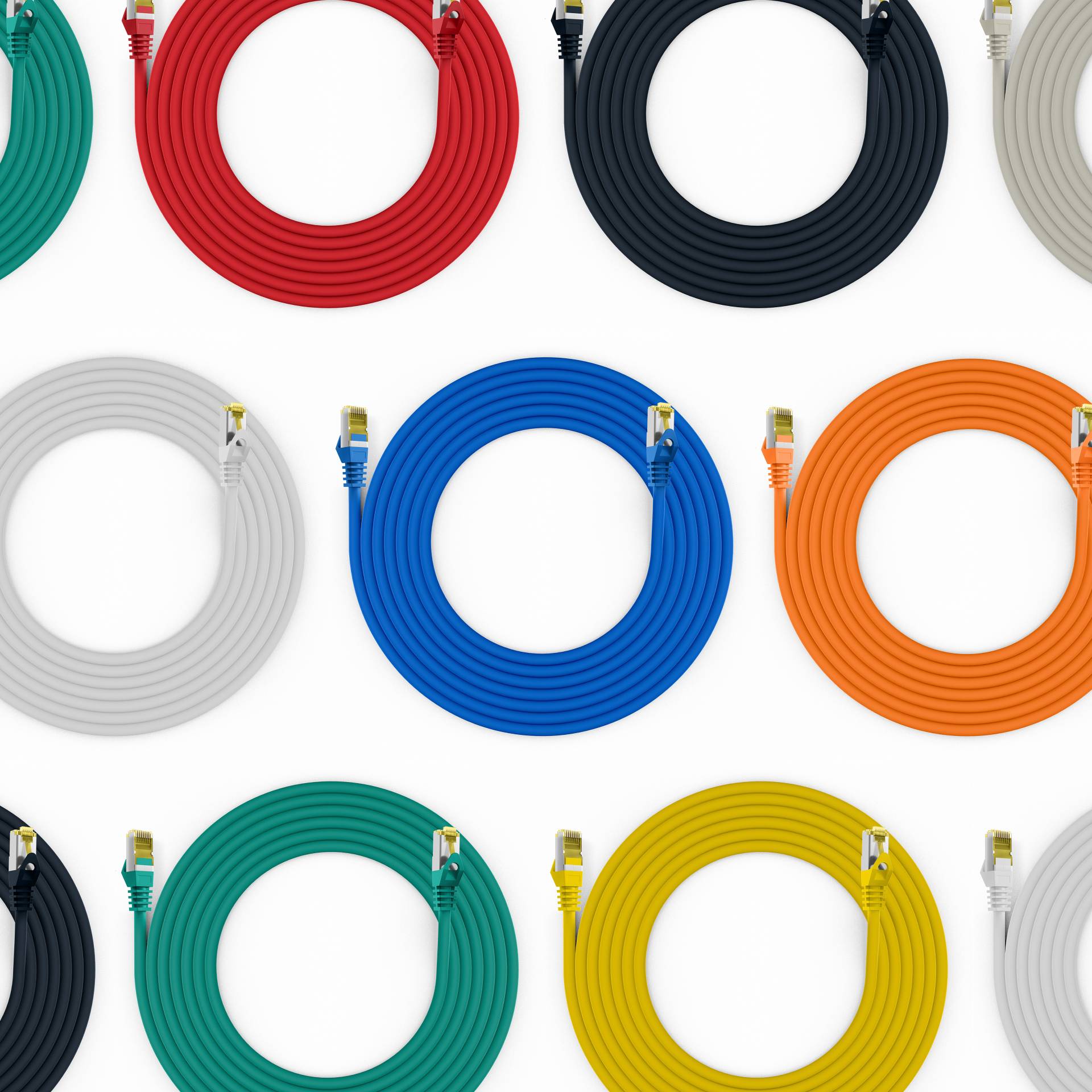 RJ45 Patchkabel Cat.6A S/FTP LSZH -- Cat.7 Rohkabel orange 0,15m Kupferverkabelung