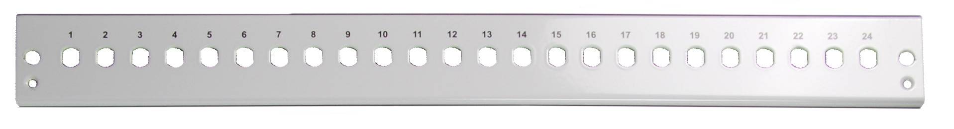 Frontblende 12 x ST/FC (D-hole), grau Glasfaserverkabelung Glasfaser Verteiler Frontblenden für 19