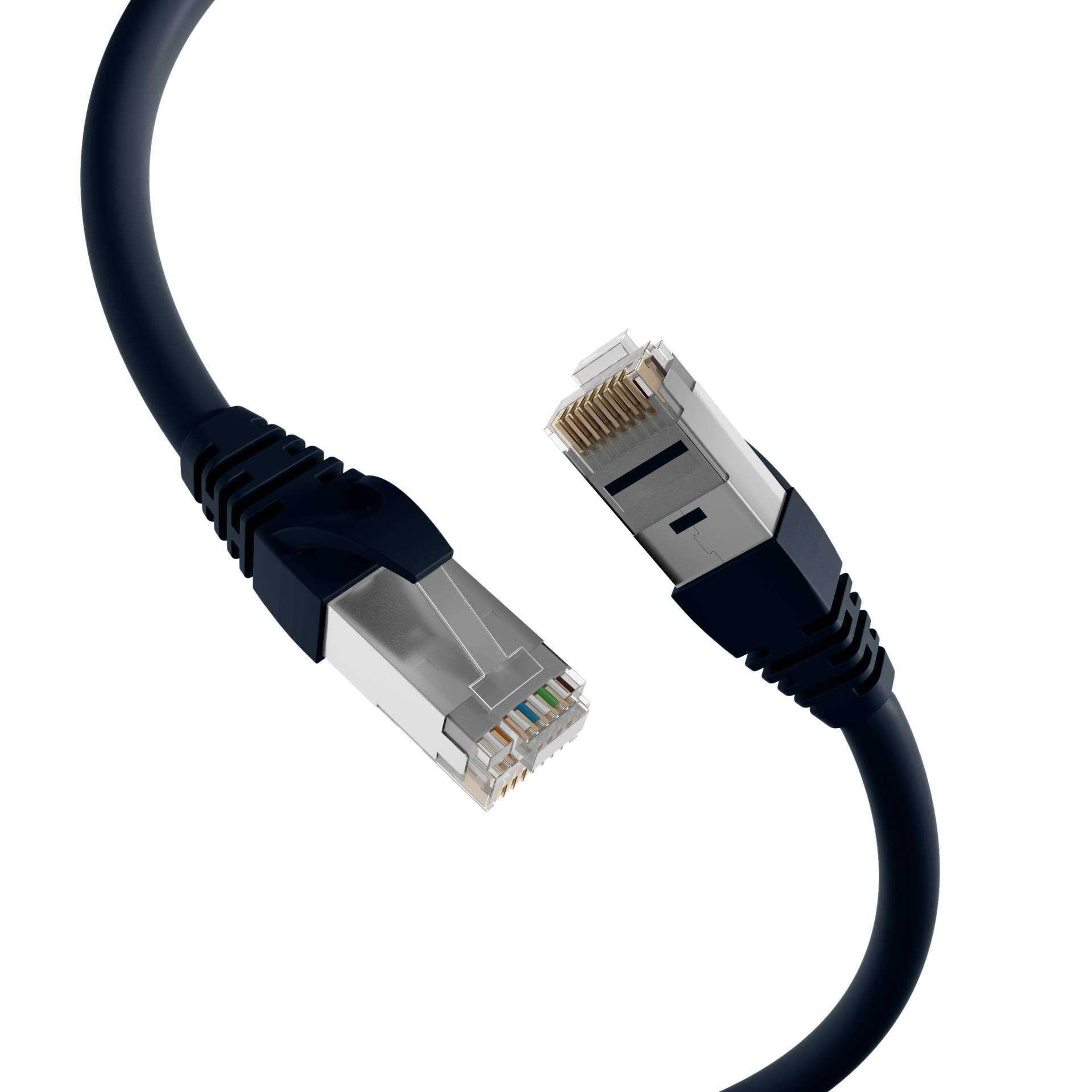 RJ45 Patchkabel Cat.6A S/FTP TPE, 6KV -- schwarz 1m Kupferverkabelung Industrie