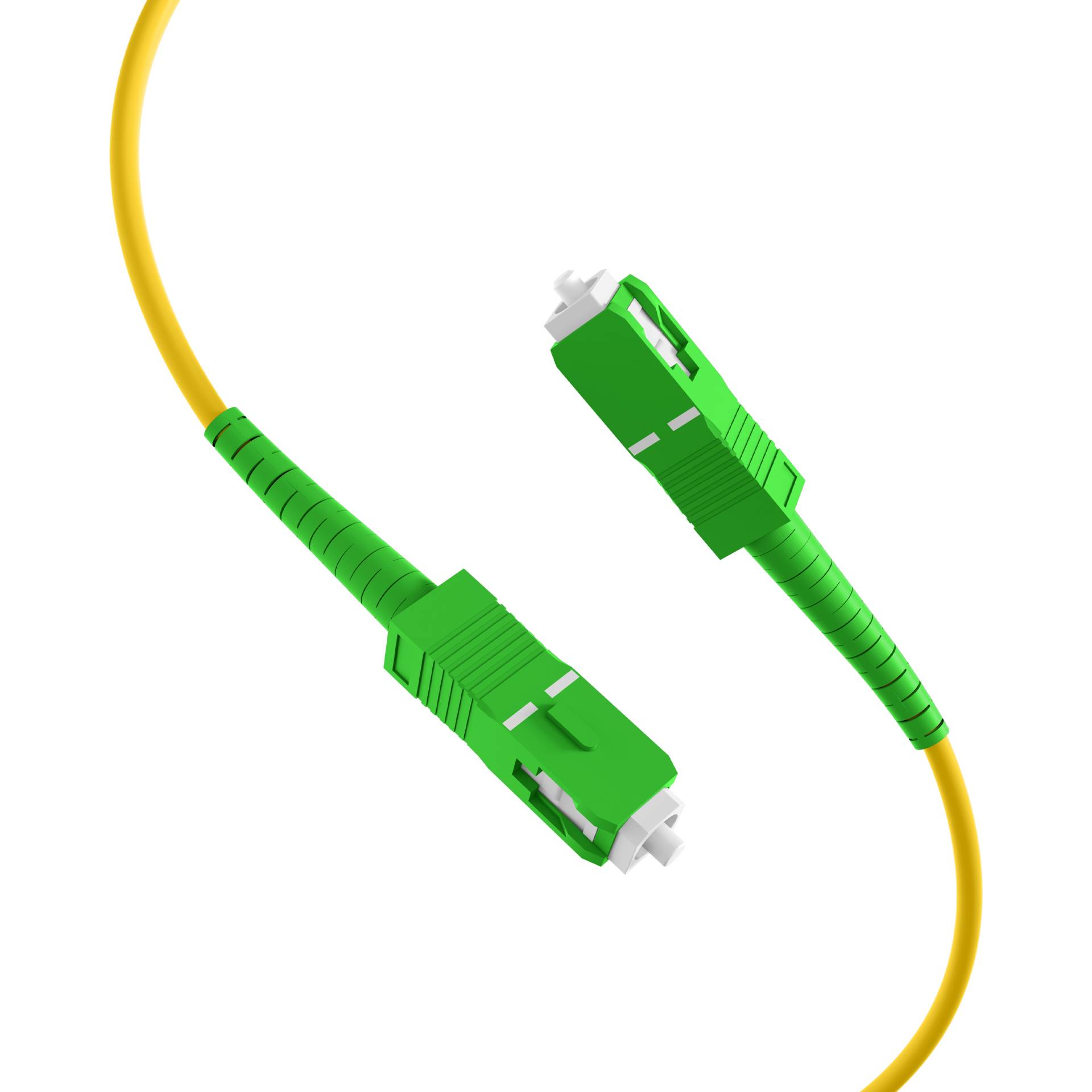 Simplex Patchkabel SC/APC-SC/APC OS2 G657A2, 1m LSZH 3mm gelb Glasfaserverkabelung Glasfaser OS2