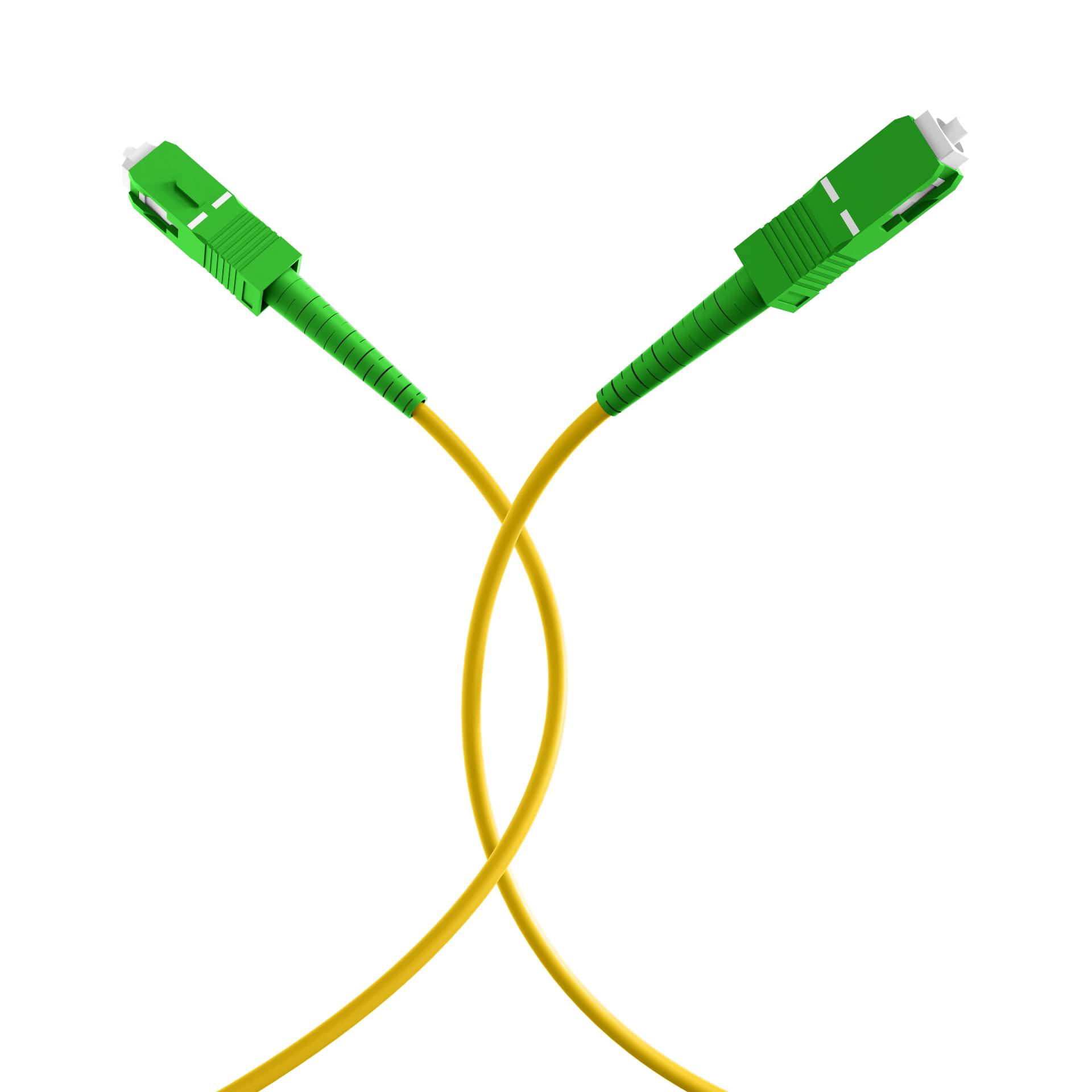 Simplex Patchkabel SC/APC-SC/APC OS2 G657A2, 1m LSZH 3mm gelb Glasfaserverkabelung Glasfaser OS2