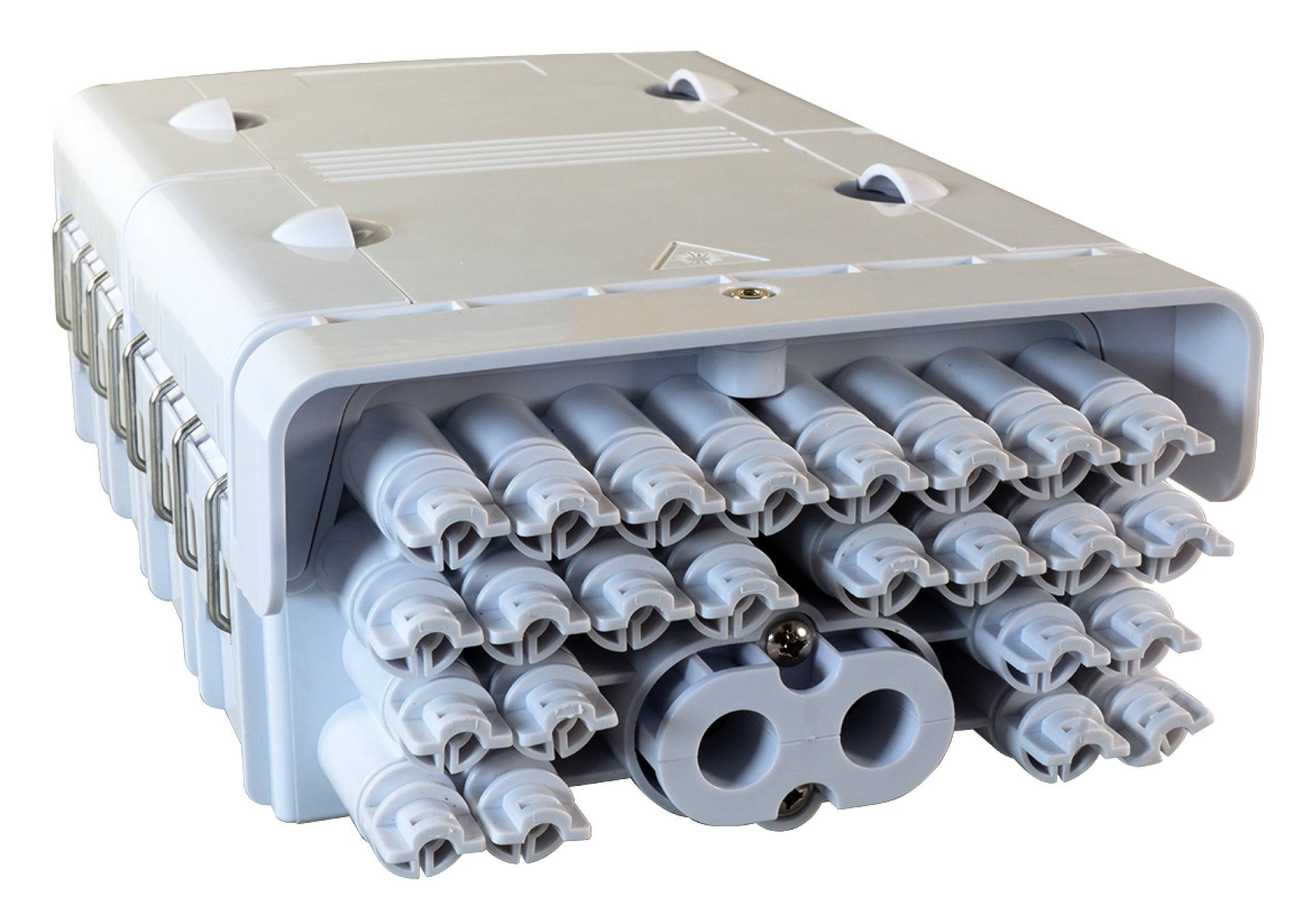 EFB-Elektronik FTTH-BOX-OUT-5, FTTH IP65 Anschlussbox für 48 Fasern, 24 Kupplungen und Faserüberlängenaufnahme