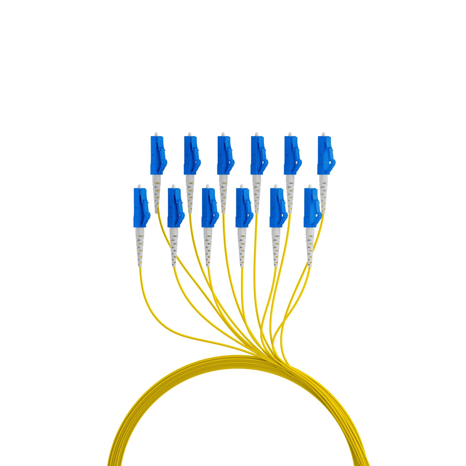 Trunkkabel U-DQ(ZN)BH OS2 12E (1x12) LC-LC, 10m Dca LSZH G657A1 Glasfaserverkabelung Glasfaser OS2