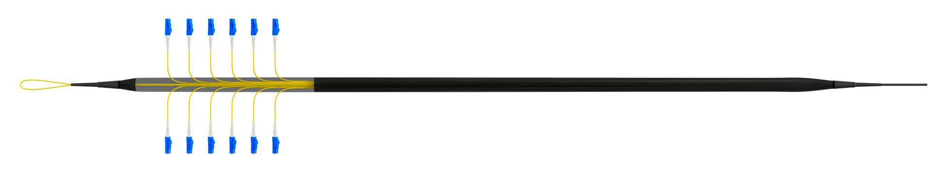 Trunkkabel U-DQ(ZN)BH OS2 12E (1x12) LC-LC, 10m Dca LSZH G657A1 Glasfaserverkabelung Glasfaser OS2