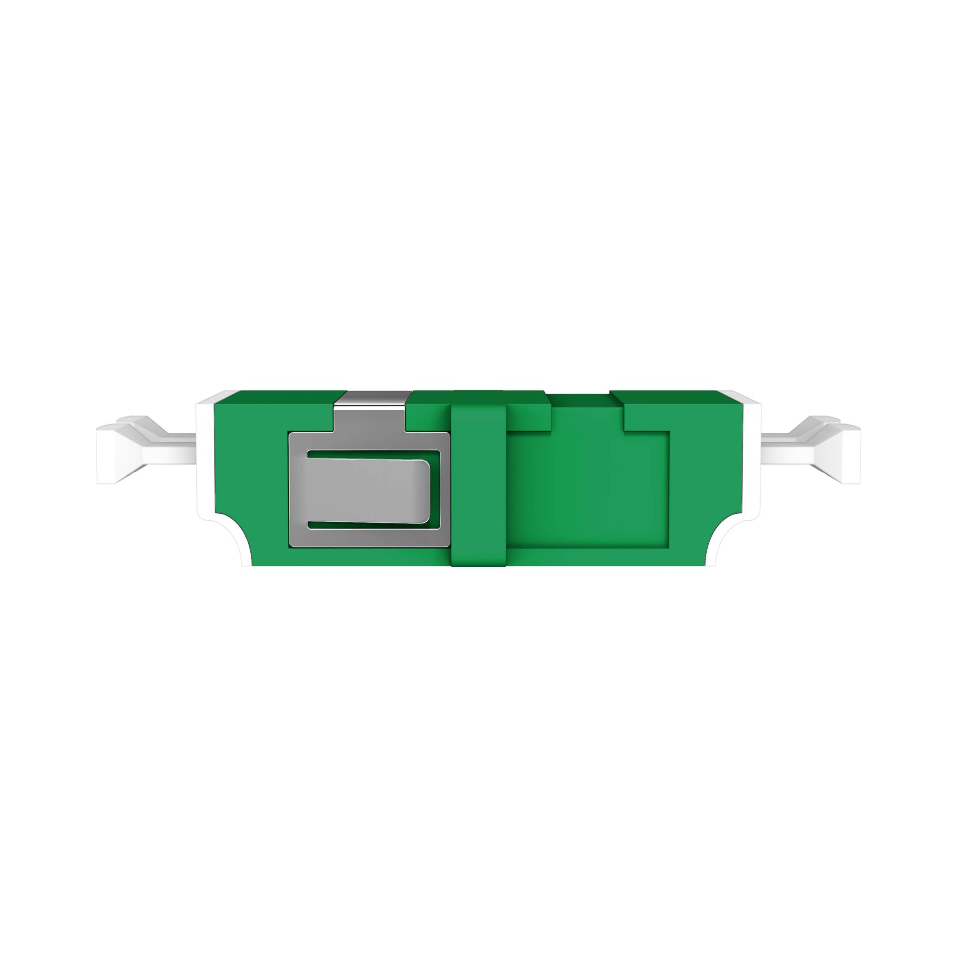 Kupplung LC/APC Duplex SM grün -- flanschlos Glasfaserverkabelung Glasfaser Kupplungen OS2