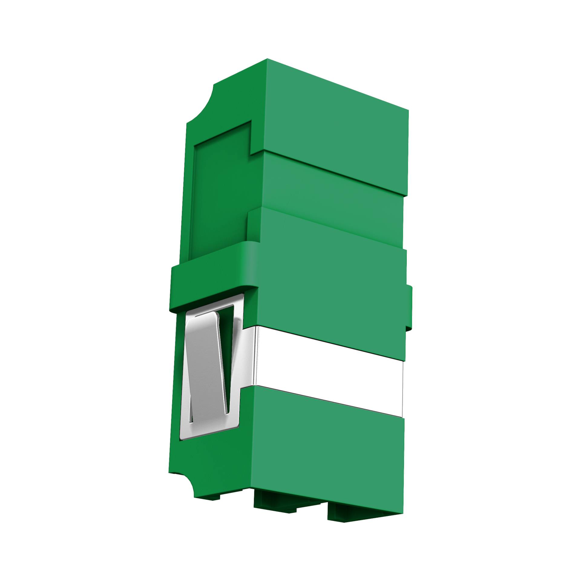 Kupplung LC/APC Duplex SM grün -- flanschlos Glasfaserverkabelung Glasfaser Kupplungen OS2